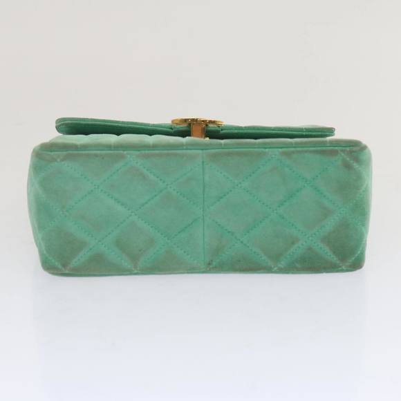 CHANEL Hand Bag Suede Green CC Auth 68731A - Picture 5 of 16